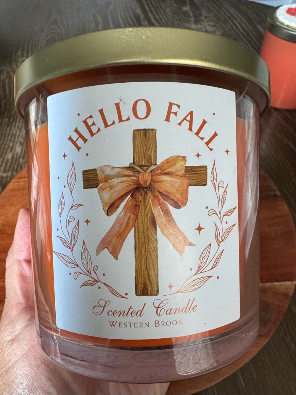 "Hello Fall" Cinnamon Scented Candle 12.5 oz